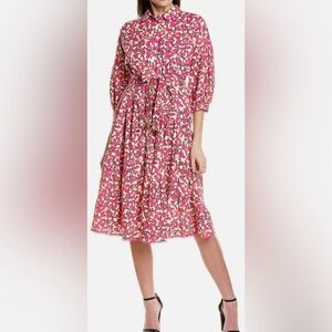 NWT DVF Luna Tie Waist Patterned Dress XXS run large